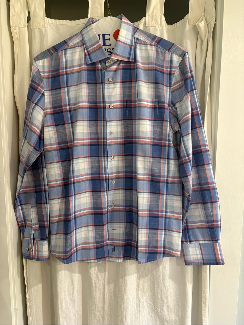 Jonnie-O Plaid Button-Down Shirt - Blue / White / Red -